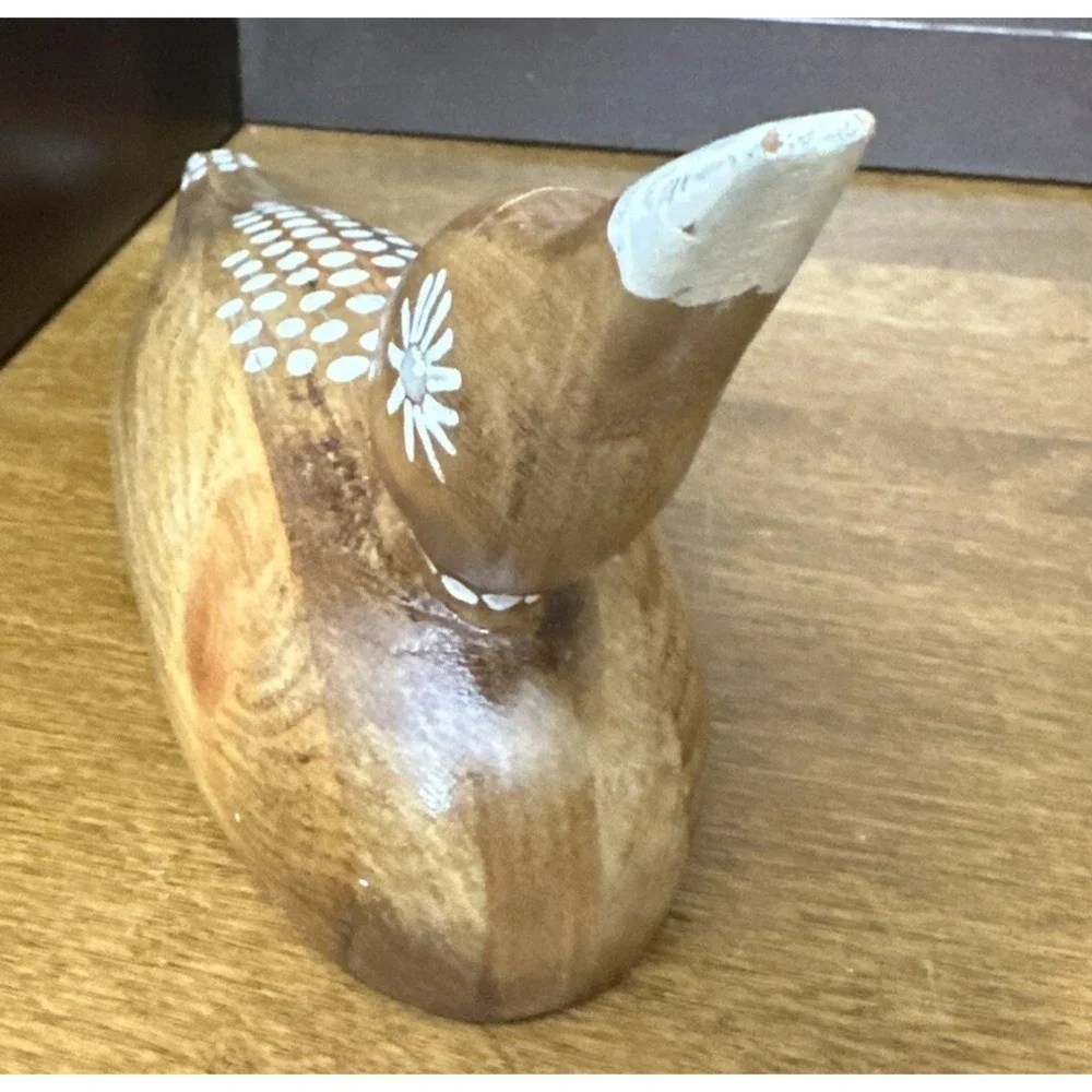 Hand Carved Wood Duck Decorative Decoy Small 12
